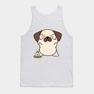 Funny pug steps on a dirty diaper Tank Top